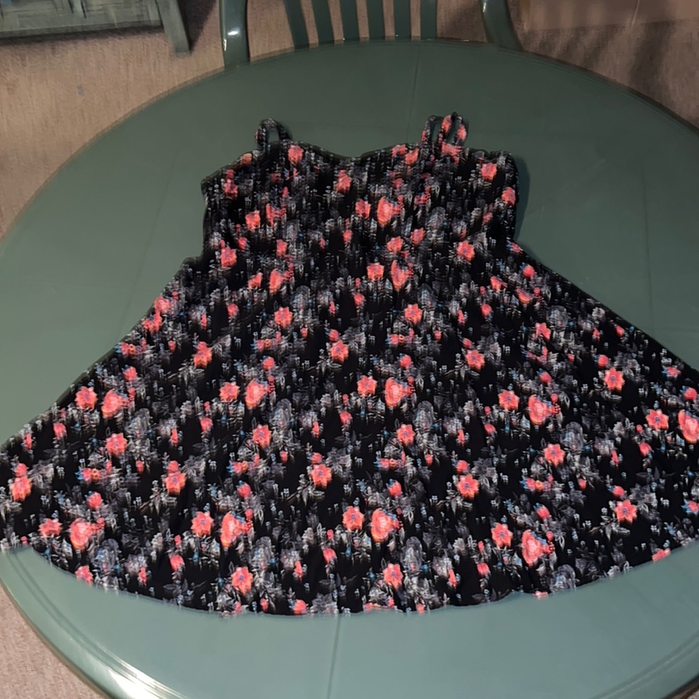 Torrid 3X Black Sundress with Red Floral